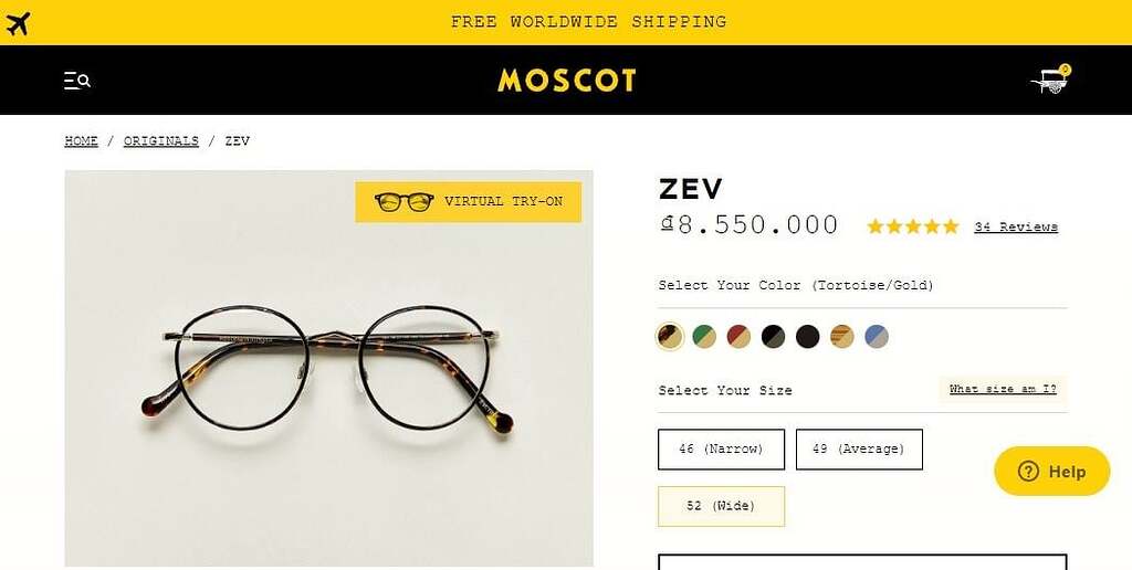 Moscot ZEV tortoise gold eyeglasses