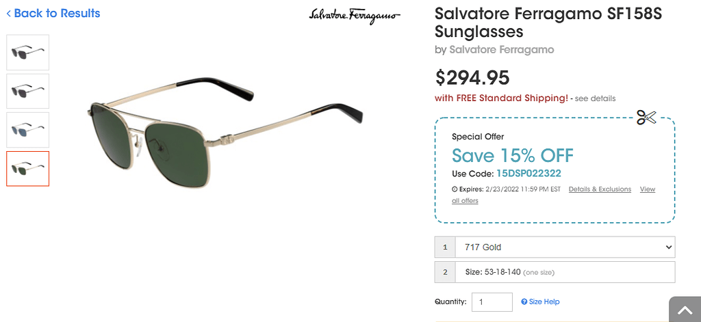Ferragamo SF158S sunglasses